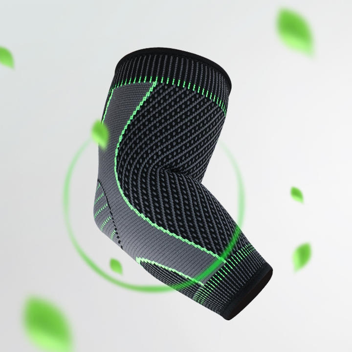 Sports knit double corrugated pressure elbow four-sided elastic fitness anti-slip breathable nylon elbow pads Large Order Wholesale Distributor