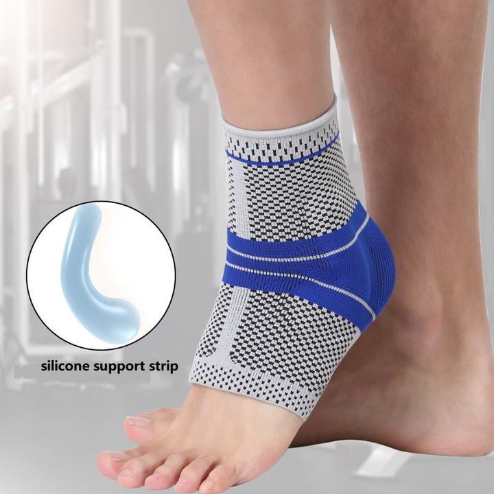 Sports knit nylon elastic breathable ankle protector with large compression silicone ankle protector China Supplier