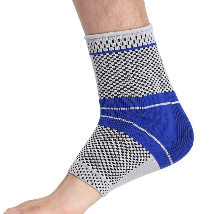 Sports knit nylon elastic breathable ankle protector with large compression silicone ankle protector China Supplier