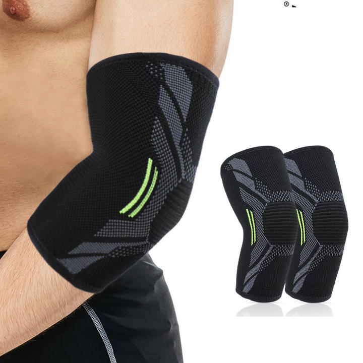 Sports knit pressure elbow four-sided elastic fitness anti-slip breathable nylon elbow protectors China Bulk Supplier Customization