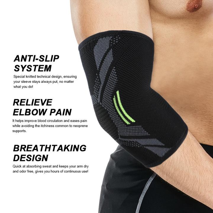 Sports knit pressure elbow four-sided elastic fitness anti-slip breathable nylon elbow protectors China Bulk Supplier Customization
