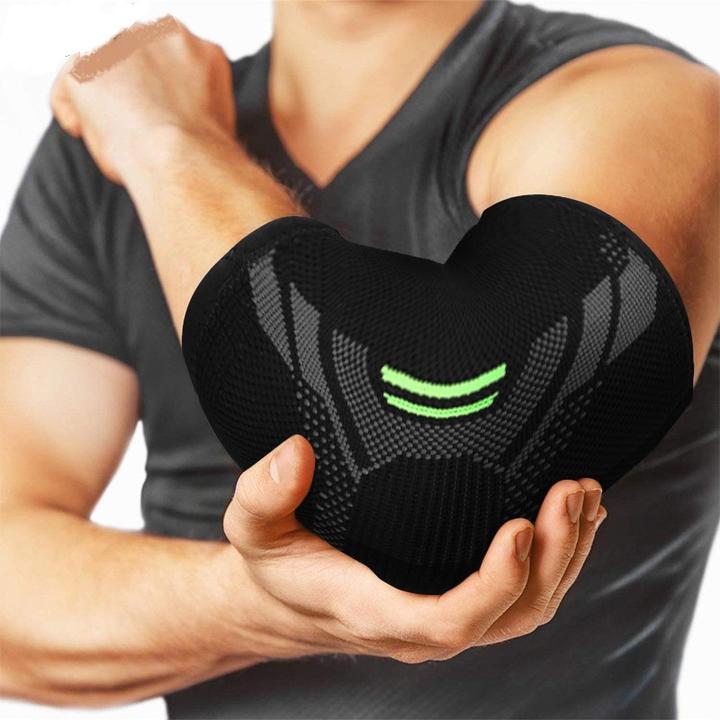 Sports knit pressure elbow four-sided elastic fitness anti-slip breathable nylon elbow protectors China Bulk Supplier Customization