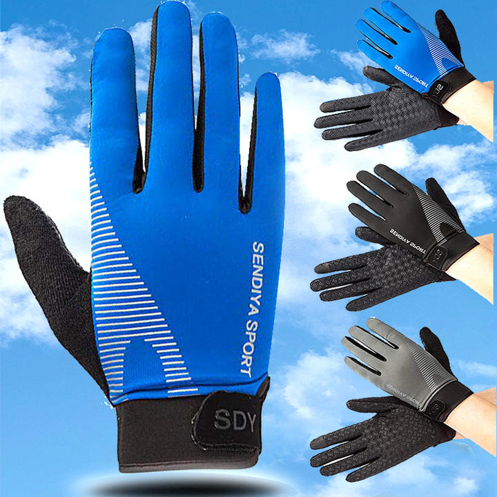 Summer Gloves Ice Silk Sun Protection Gloves Breathable Anti Slip Full Finger Cycling Hiking Fishing Gloves for women men