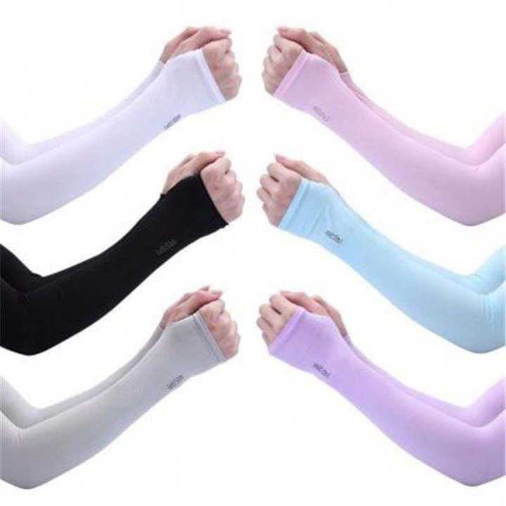 Summer sunscreen sleeves outdoor travel nylon ice silk sleeves cycling sports sunshade arm guard gloves long Manufacturing Plant