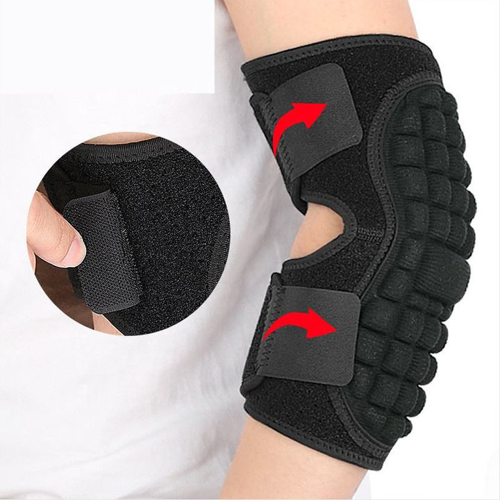 Thick sponge elbow strap adjustable anti-collision arm protector for roller skating volleyball crawling training elbow pads