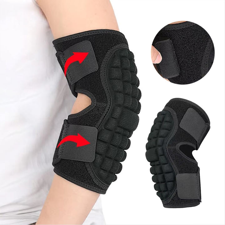 Thick sponge elbow strap adjustable anti-collision arm protector for roller skating volleyball crawling training elbow pads