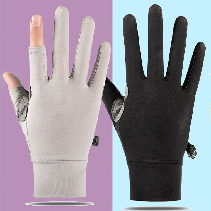 Two-finger fishing gloves Summer sun leakage refers to cycling non-slip breathable cycling gloves