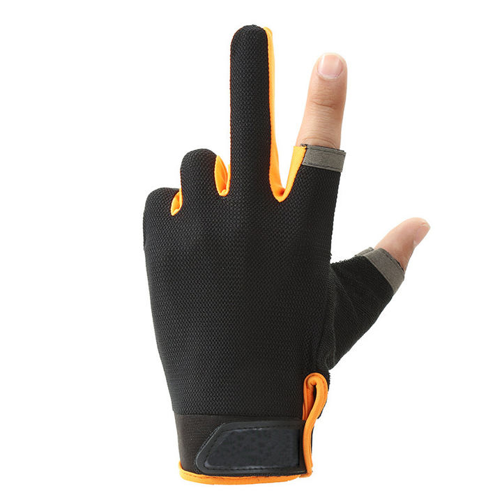 Two finger fishing gloves for outdoor sun protection anti slip breathable touch screen thin sports gloves Low-Cost Manufacturing