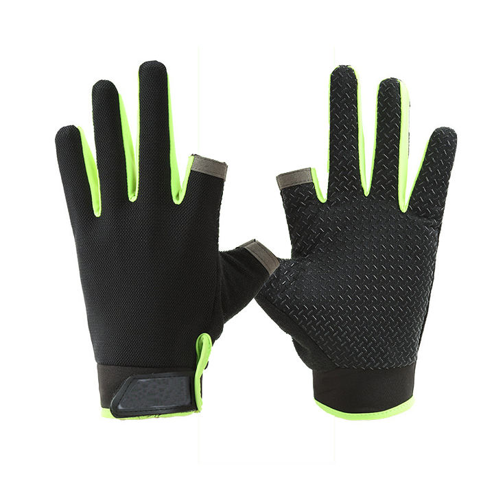 Two finger fishing gloves for outdoor sun protection anti slip breathable touch screen thin sports gloves Low-Cost Manufacturing