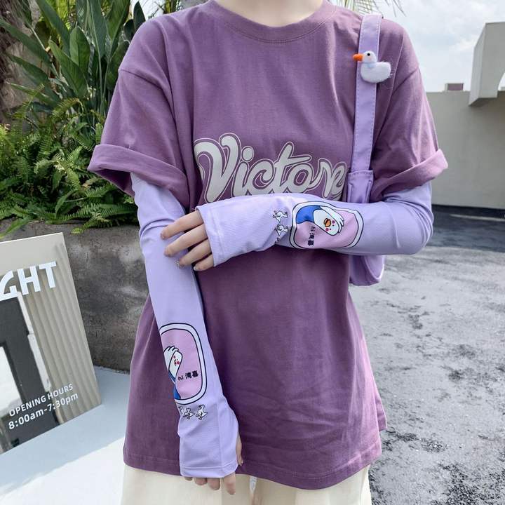 UV Sun Protection Compression Arm Sleeve Women Cute Animal Printing Cover Up Cooling Athletic Sports Sleeve for Football Factory Direct Sales