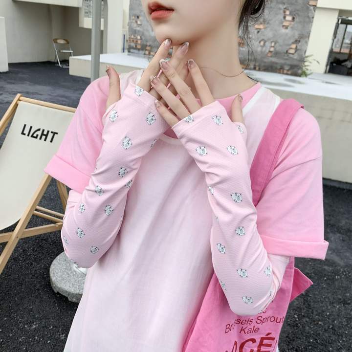 UV Sun Protection Compression Arm Sleeve Women Cute Animal Printing Cover Up Cooling Athletic Sports Sleeve for Football Factory Direct Sales