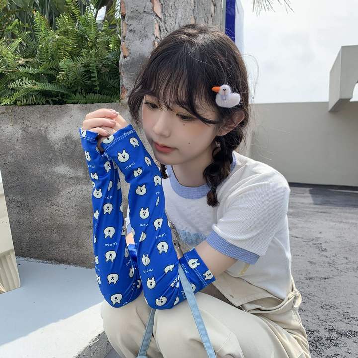UV Sun Protection Compression Arm Sleeve Women Cute Animal Printing Cover Up Cooling Athletic Sports Sleeve for Football Factory Direct Sales