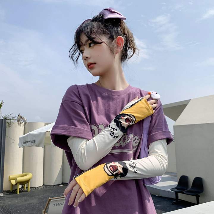 UV Sun Protection Compression Arm Sleeve Women Cute Animal Printing Cover Up Cooling Athletic Sports Sleeve for Football Factory Direct Sales