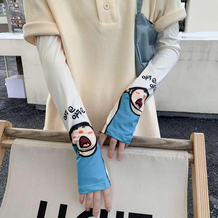UV Sun Protection Compression Arm Sleeve Women Cute Animal Printing Cover Up Cooling Athletic Sports Sleeve for Football Factory Direct Sales