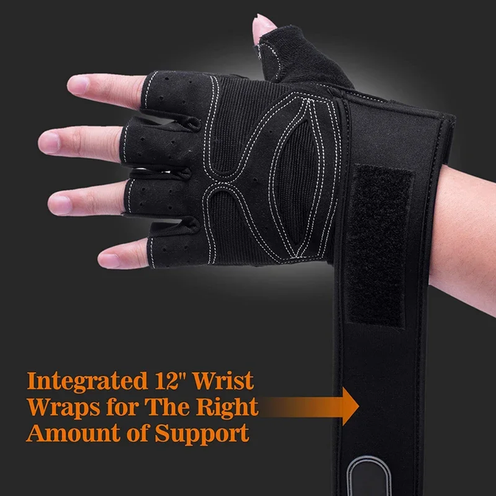 Weight Lifting Gym Workout Full Finger with Wrist Wrap non-skid sports fitness gloves for woman and man Export Manufacturing