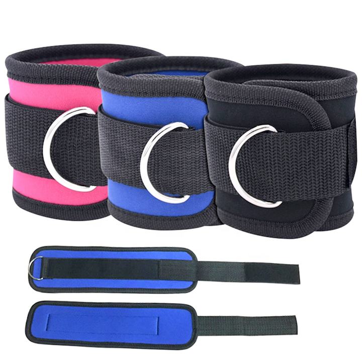 Weight Lifting Padded Ankle Strap Ankle Protector D Ring Gym Ankle Support Strap