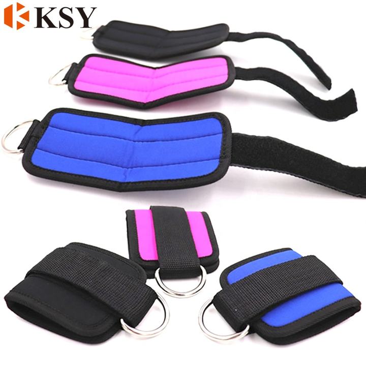 Weight Lifting Padded Ankle Strap Ankle Protector D Ring Gym Ankle Support Strap