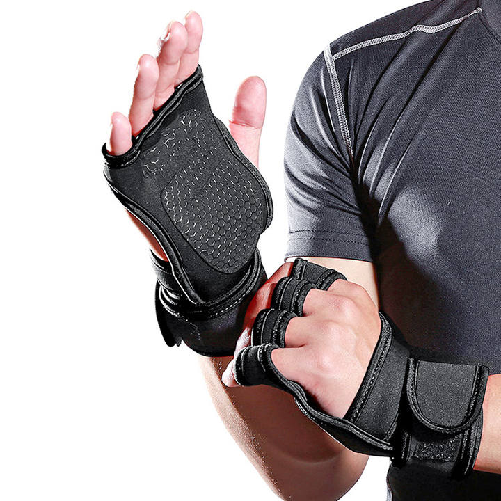 Weight Lifting Training Gloves Women Men Fitness Sports Body Building Gymnastics Grips Gym Hand Palm Protector Gloves