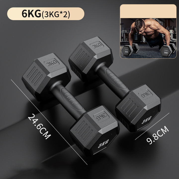 Wholesale Cast Iron Fitness Equipment Round Head Rubber Dumbbell/Rubber Hex Dumbbell Factory Pricing Supply