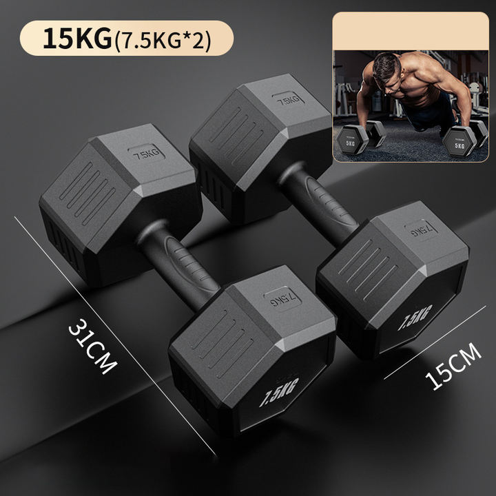 Wholesale Cast Iron Fitness Equipment Round Head Rubber Dumbbell/Rubber Hex Dumbbell Factory Pricing Supply
