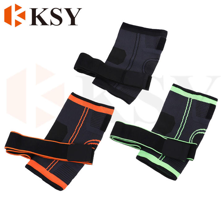 Wholesale Compression Knee Sleeve Elastic Knee Pads Spandex Knee Brace Silicon with Spring