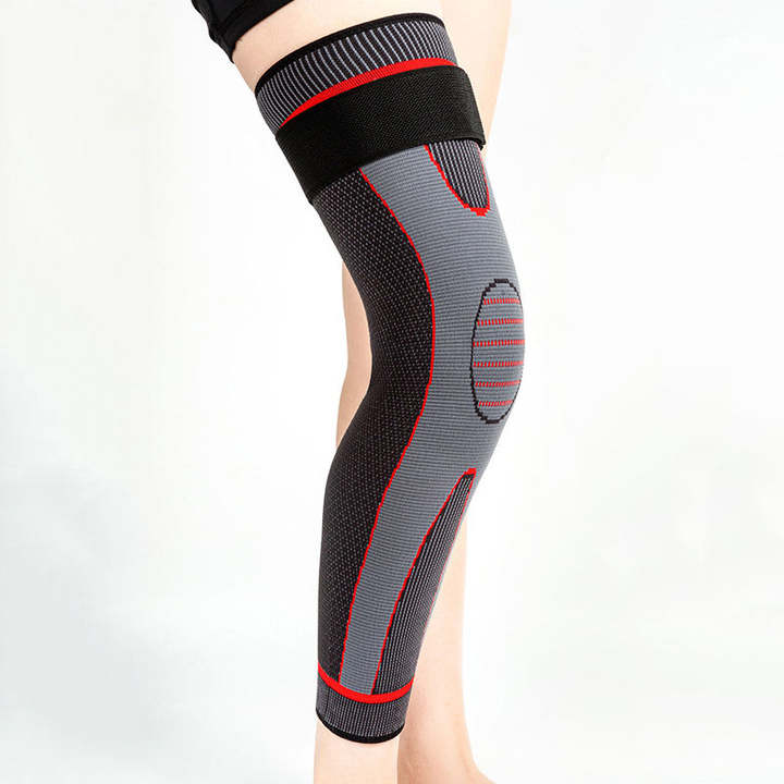 Wholesale Knitted Elastic Nylon Knee Pads Knee Support Sleeve Compression Sports Knee Brace With Belt China Industrial Supplier Chain