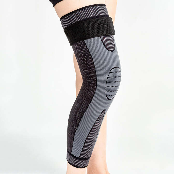 Wholesale Knitted Elastic Nylon Knee Pads Knee Support Sleeve Compression Sports Knee Brace With Belt China Industrial Supplier Chain