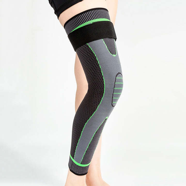 Wholesale Knitted Elastic Nylon Knee Pads Knee Support Sleeve Compression Sports Knee Brace With Belt China Industrial Supplier Chain
