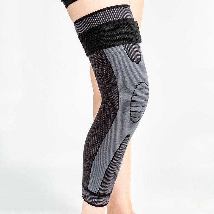 Wholesale Knitted Elastic Nylon Knee Pads Knee Support Sleeve Compression Sports Knee Brace With Belt China Industrial Supplier Chain