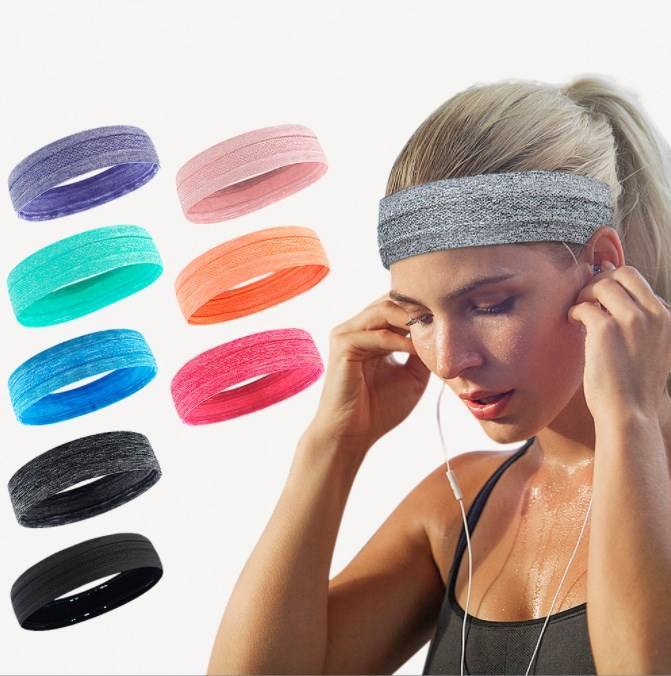 Wholesale Moisture Wicking Running Elastic Non Slip Gym  Headband Sweatband Sports Head Band for men and women