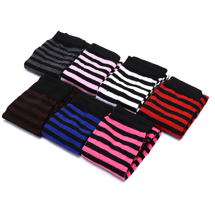 Women Arm Warmer Fingerless Long Gloves Knitted Striped Warm Mittens Protection Arm Warmer Half Finger Sleeves China Supplier Custom Solutions