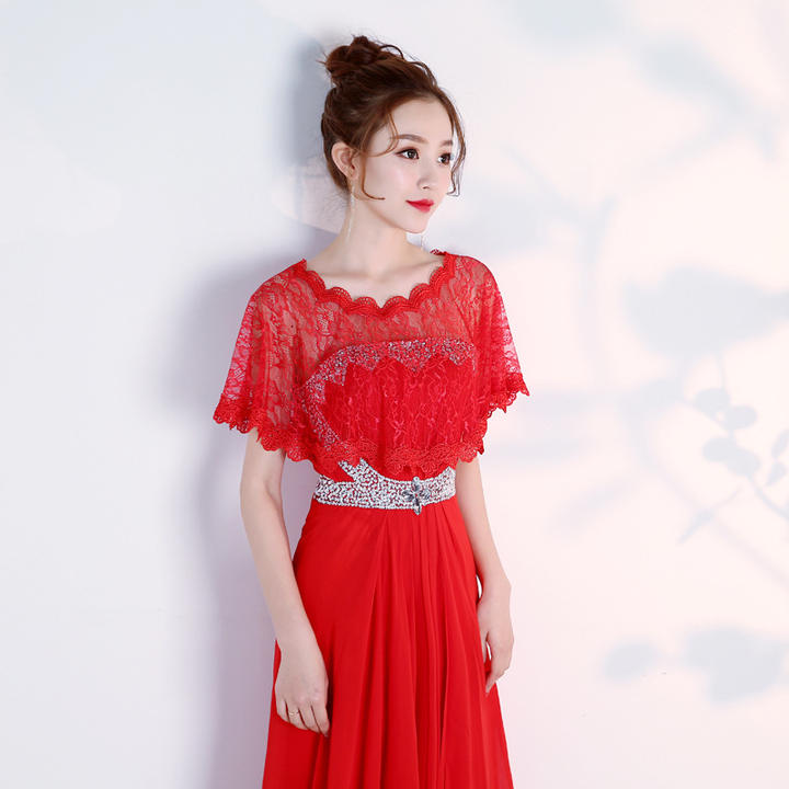 Women Floral Lace Shawl Wrap Wedding Bridal Bolero Cover Up Tulle Shrug Cape