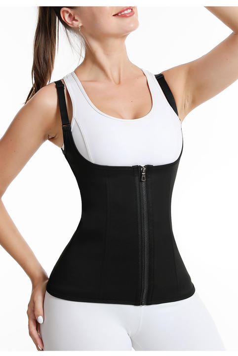 Women Sauna Shaper Vest Thermo Sweat Shapewear Tank Top Slimming Vest Waist Trainer Corset Gym Fitness Hot Workout Zipper Shirt Wholesale Distribution Distributor