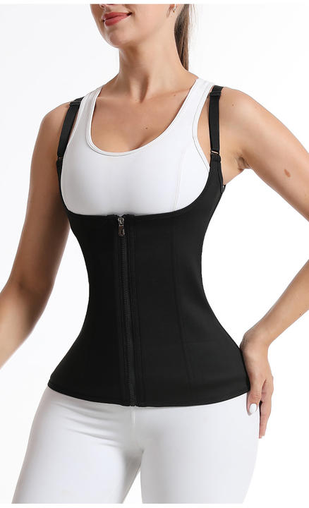 Women Sauna Shaper Vest Thermo Sweat Shapewear Tank Top Slimming Vest Waist Trainer Corset Gym Fitness Hot Workout Zipper Shirt Wholesale Distribution Distributor