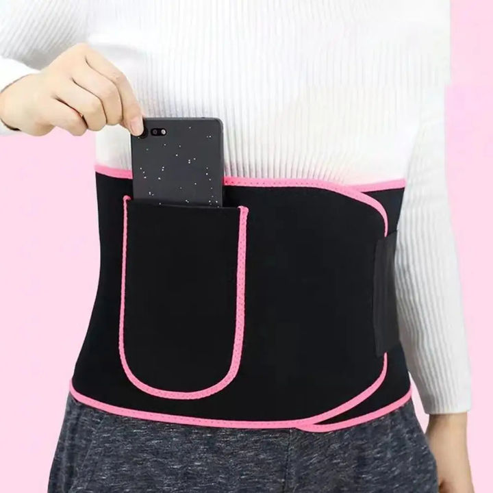 Women Slimming Belt Gym Fitness Corset Waist Support Adjustable Sweat Waist Trimmer Trainer Body Shaper Lumbar Belt with Pocket Factory Wholesale Export