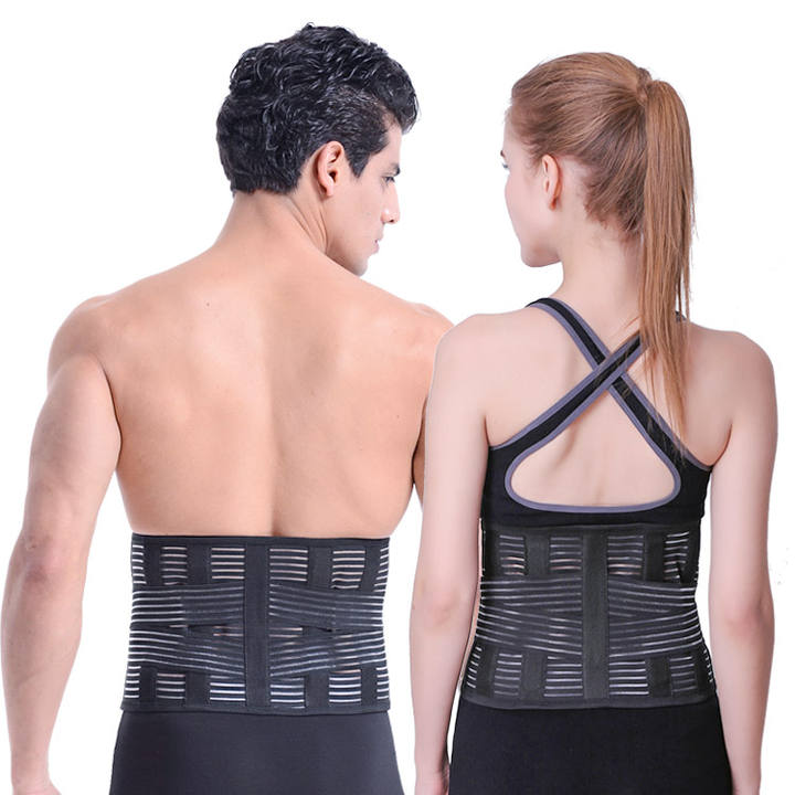 Women compression back support braces belt with pump for lower back pain