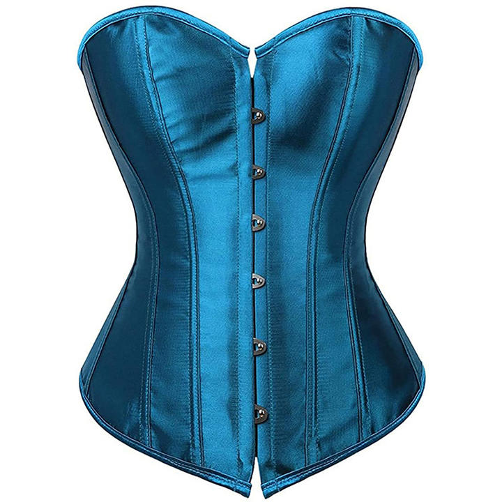 Women's Gothic Corset and Bustier Sexy Burlesque Satin Body Shaper Waist Cincher Lingerie Bridal Victorian Costume Slim Corset