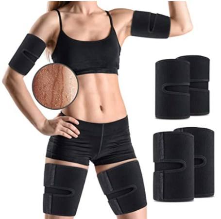 Workout Arm and Thigh Trimmer for Weight Loss Women Arms Sweat Bands Sauna Sleeve Slimming Shaper Wrap Sculpt Compression thigh