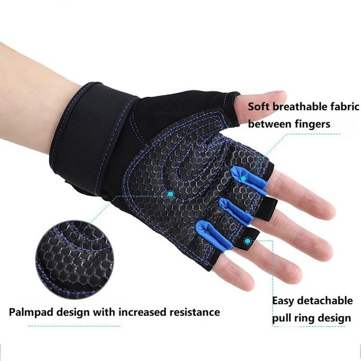 Workout gym gloves Wholesale leather half finger workout gym fitness weight lifting gloves men and women