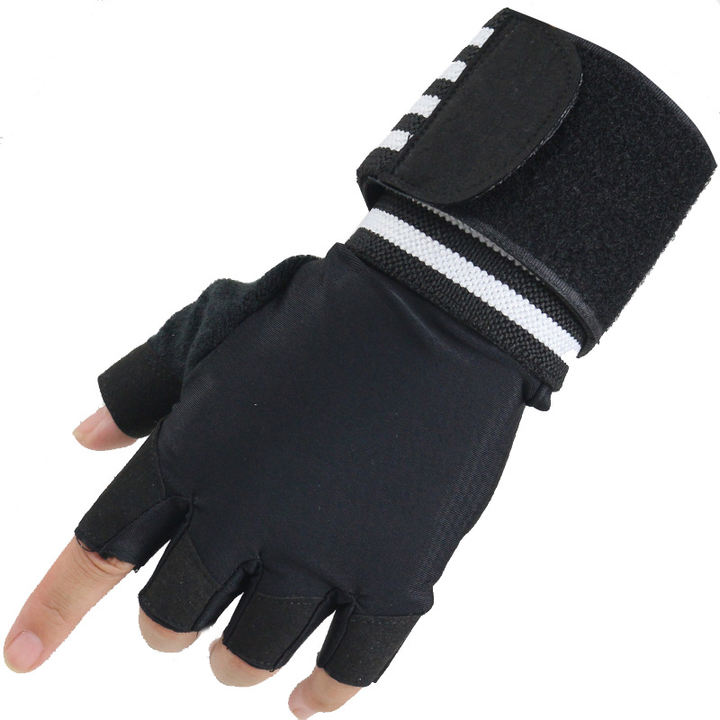 Wrist protection fitness half finger gloves for men and women wear-resistant non slip padded outdoor sports and cycling gloves China Supplier B2B