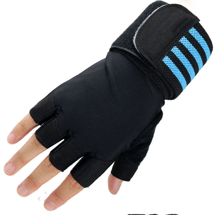 Wrist protection fitness half finger gloves for men and women wear-resistant non slip padded outdoor sports and cycling gloves China Supplier B2B