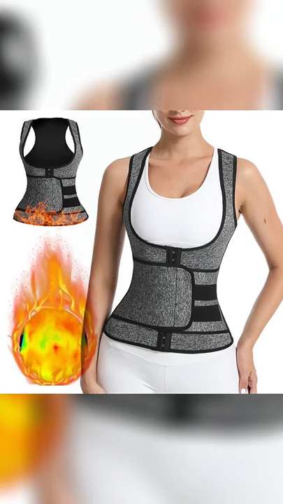 Zipper Push Up Body Shaper Corset Waist Trainer Tummy Control  Slimming Vest Neoprene Sauna Sweat Vest for women men