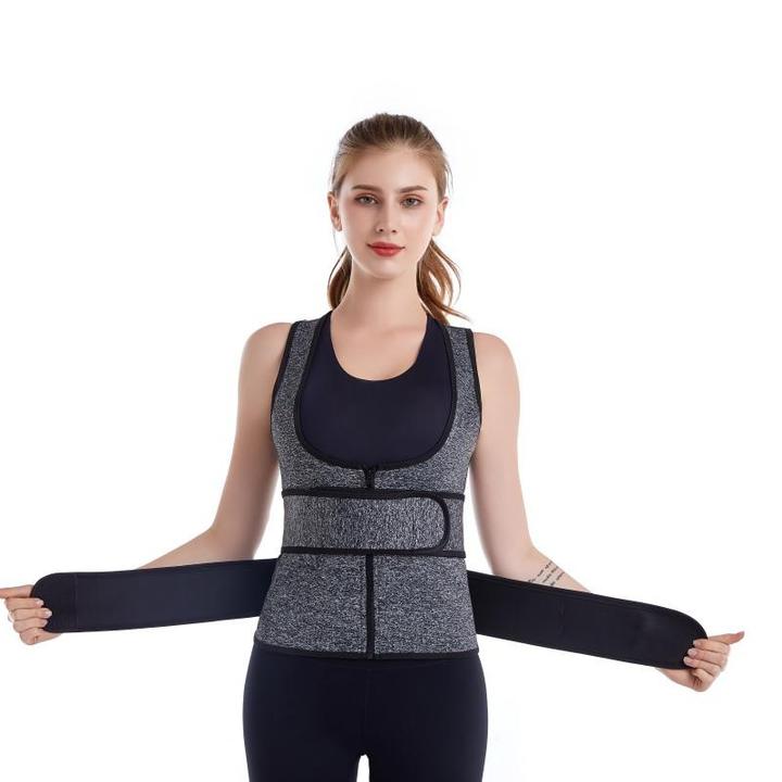 Zipper Push Up Body Shaper Corset Waist Trainer Tummy Control  Slimming Vest Neoprene Sauna Sweat Vest for women men