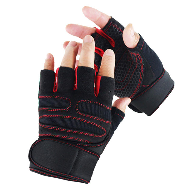 cycling gloves Non-slip breathable weightlifting gym sports equipment men and women short half finger gloves