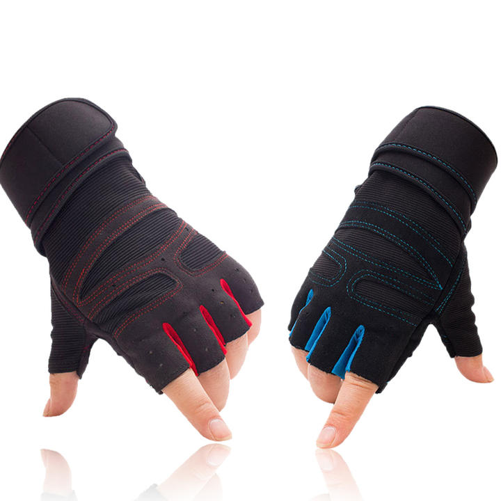 cycling gloves Non-slip breathable weightlifting gym sports equipment men and women short half finger gloves