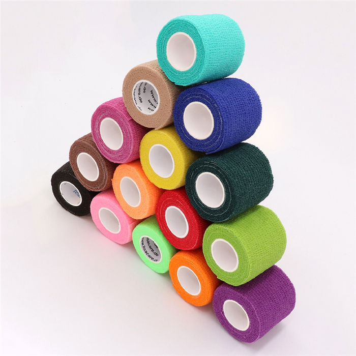 medical supplies Wholesale Sports Non-Woven Colorful Medical Pet Self-Adhesive Bandage Elastic Cohesive Bandage