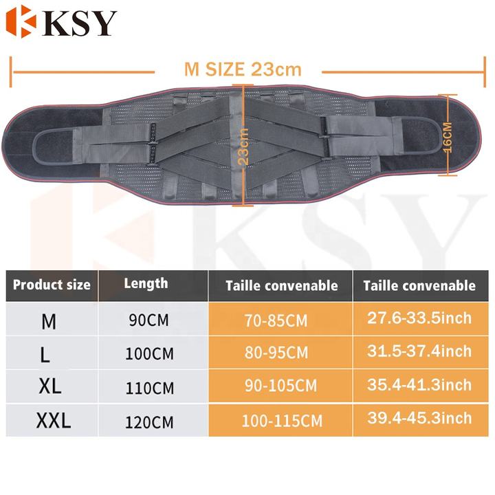 Metal panel support self heating tourmaline back brace waist support belt lumbar brace belt Bulk Pricing