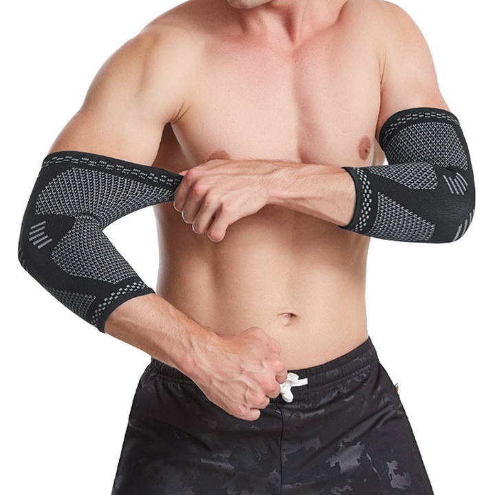 Nylon knitted breathable lightweight basketball exercise arm cover protective pad elbow compression sleeve guard brace Manufacturing and Export
