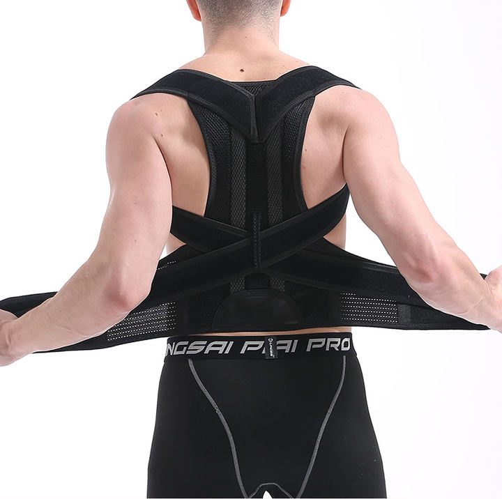 Shoulder lumbar brace adjustable posture corrector back for men and women 