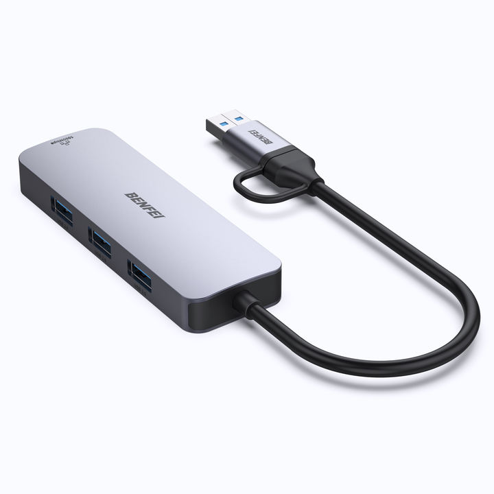 5-IN-1 USB-A/USB-C MULTI-PORT HUB 1000Mbps Ethernet  USB3.0x3